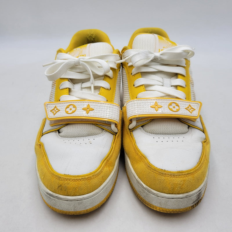 【中古品】【メンズ】 LOUIS VUITTON ルイ・ヴィトン LV TRAINER YELLOW トレイナー イエロー スニーカー 靴 179-260706-kh-09-izu サイズ：8 カラー：イエロー×ホワイト 万代Net店