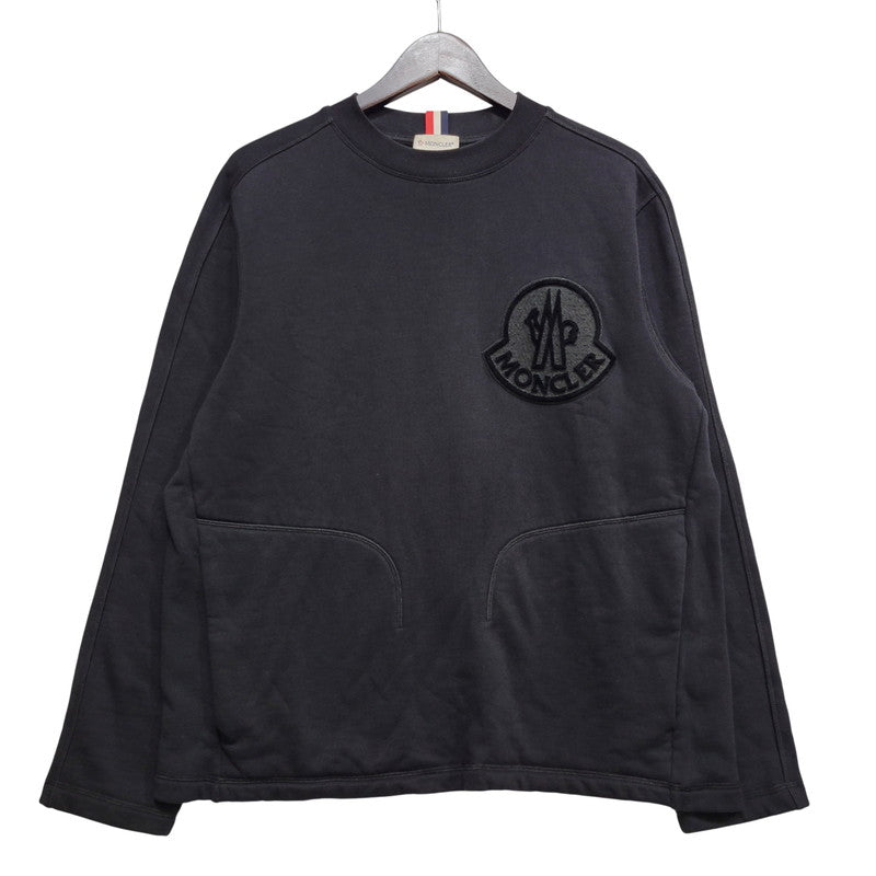 【中古品】【メンズ】 MONCLER モンクレール D20918035300 MAGLIA GIROCOLLO マリア ジロコッロ CREWNECK SWEATSHIRTクルーネック スウェットシャツ トップス 長袖 141-260705-ya-01-izu サイズ：L カラー：ブラック 万代Net店