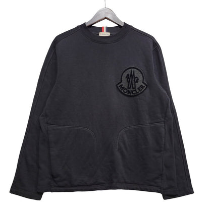 【中古品】【メンズ】 MONCLER モンクレール D20918035300 MAGLIA GIROCOLLO マリア ジロコッロ CREWNECK SWEATSHIRTクルーネック スウェットシャツ トップス 長袖 141-260705-ya-01-izu サイズ：L カラー：ブラック 万代Net店
