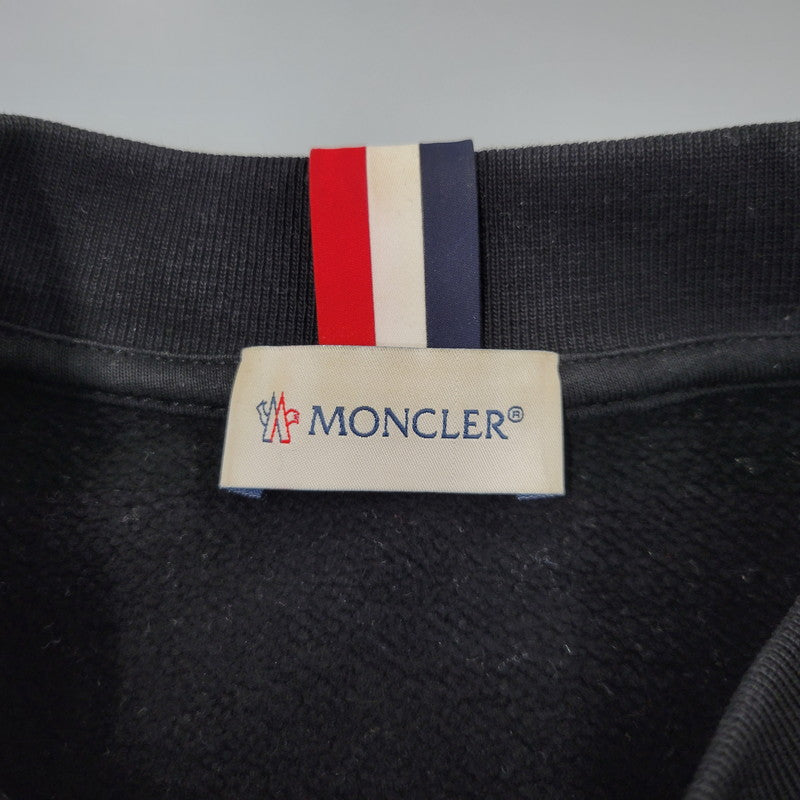 【中古品】【メンズ】 MONCLER モンクレール D20918035300 MAGLIA GIROCOLLO マリア ジロコッロ CREWNECK SWEATSHIRTクルーネック スウェットシャツ トップス 長袖 141-260705-ya-01-izu サイズ：L カラー：ブラック 万代Net店
