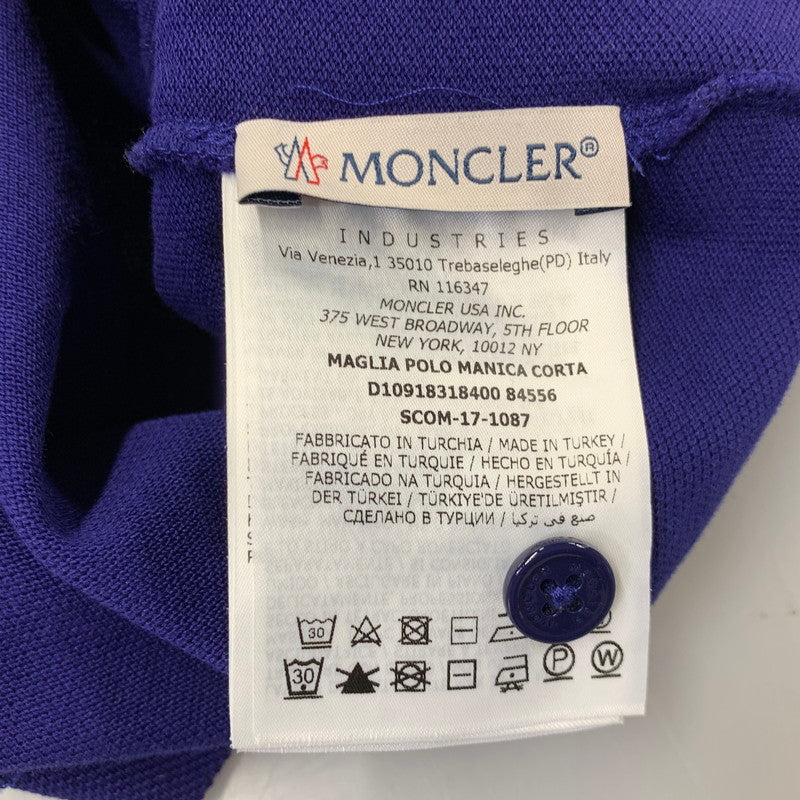 【中古品】【メンズ】 MONCLER モンクレール D10918318400 MAGLIA POLO MANICA CORTA マリア ポロ マニカ コルタ ポロシャツ 半袖 141-260708-yn-13-izu サイズ：L カラー：ネイビー 万代Net店
