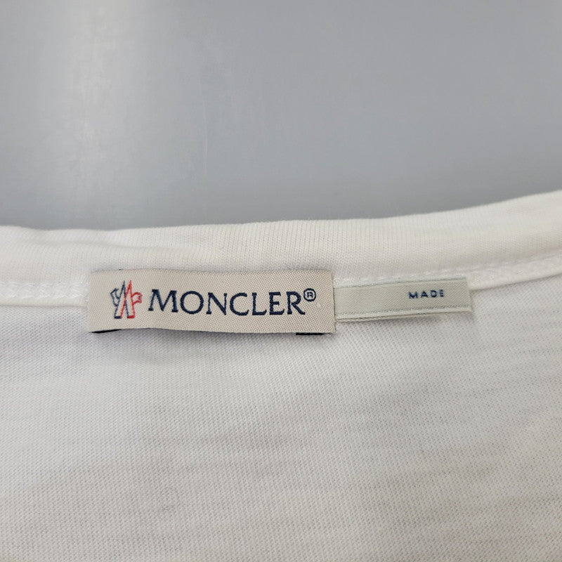 【中古品】【メンズ】 MONCLER モンクレール MAGLIA T-SHIRT C10918016900 マグリア Tシャツ 半袖 トップス 141-260707-as-04-izu サイズ：L カラー：ホワイト 万代Net店