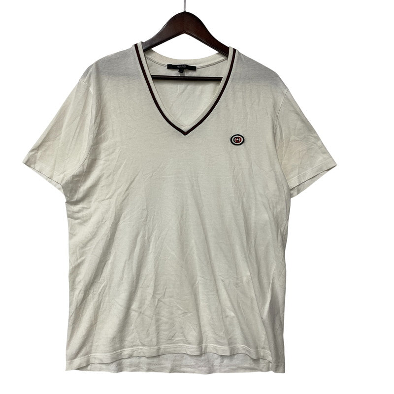 【中古品】【メンズ】 GUCCI グッチ V-NECK SS TEE 190221 X3228 Vネック ショートスリーブ Tシャツ 半袖 141-260713-as-09-izu サイズ：L カラー：ホワイト 万代Net店
