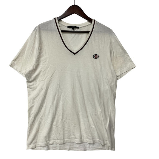 【中古品】【メンズ】 GUCCI グッチ V-NECK SS TEE 190221 X3228 Vネック ショートスリーブ Tシャツ 半袖 141-260713-as-09-izu サイズ：L カラー：ホワイト 万代Net店