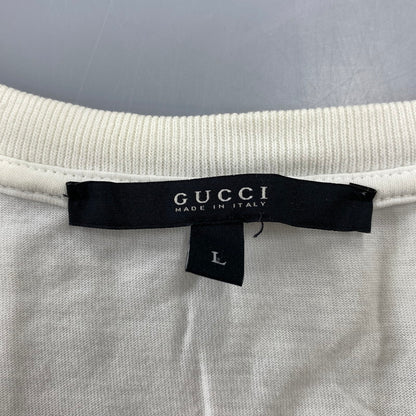 【中古品】【メンズ】 GUCCI グッチ V-NECK SS TEE 190221 X3228 Vネック ショートスリーブ Tシャツ 半袖 141-260713-as-09-izu サイズ：L カラー：ホワイト 万代Net店