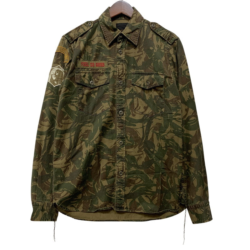 【中古品】【メンズ】 HYSTERIC GLAMOUR ヒステリックグラマー 0213AH08 LS MILITARY SHIRT ロングスリーブ ミリタリー シャツ トップス 長袖 140-260710-cs-13-izu サイズ：M カラー：マルチ 万代Net店