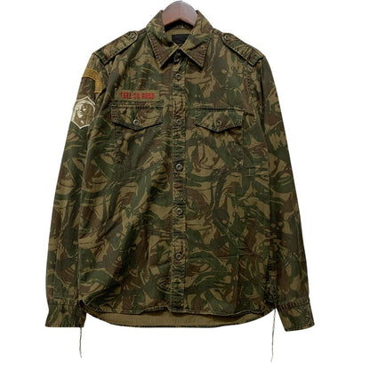 【中古品】【メンズ】 HYSTERIC GLAMOUR ヒステリックグラマー 0213AH08 LS MILITARY SHIRT ロングスリーブ ミリタリー シャツ トップス 長袖 140-260710-cs-13-izu サイズ：M カラー：マルチ 万代Net店