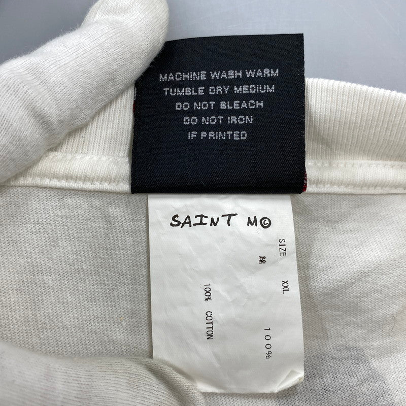 【中古品】【メンズ】 SAINT MICHAEL×A BATHING APE セントマイケル×アベイシングエイプ SM-S23-0000-110 001CSJ221901C 23SS AP-SS TEE ショートスリーブ Tシャツ トップス 半袖 142-260706-cs-04-izu サイズ：XXL カラー：ホワイト 万代Net店