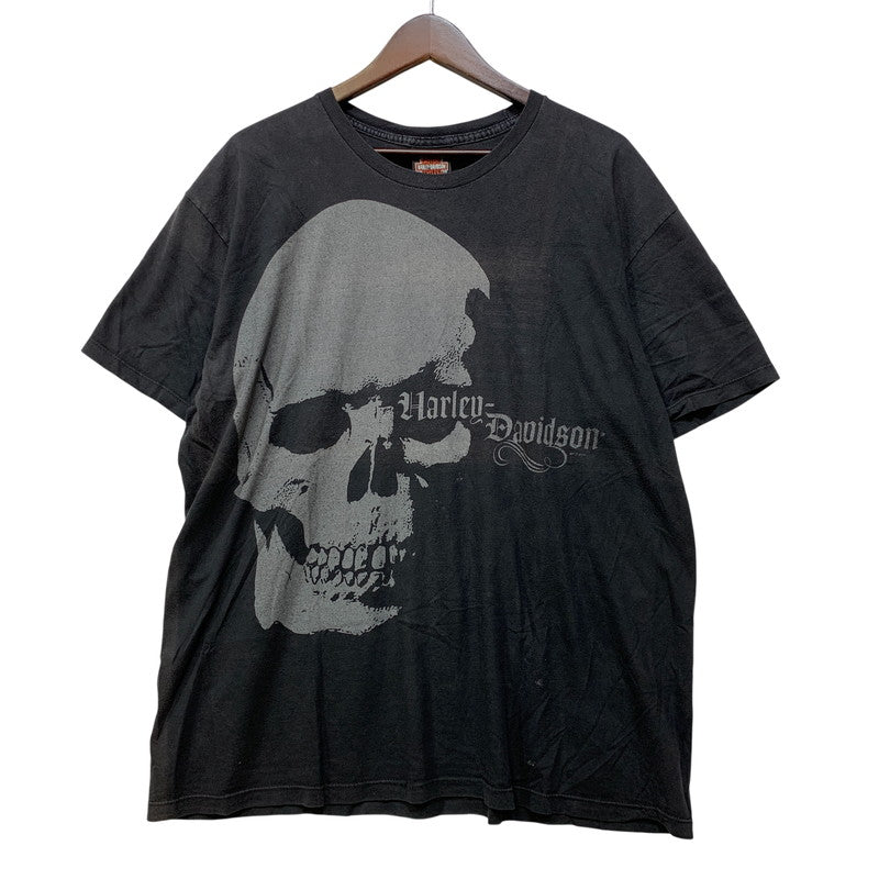 【中古品】【メンズ】 HARLEY-DAVIDSON ハーレーダビッドソン メキシコ製 c2009 00S BIG SKULL SS TEE ビッグ スカル ショートスリーブ Tシャツ トップス 半袖 146-260710-cs-12-izu サイズ：XL カラー：ブラック 万代Net店
