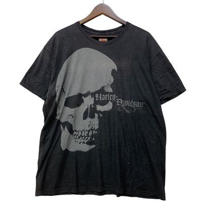 【中古品】【メンズ】 HARLEY-DAVIDSON ハーレーダビッドソン メキシコ製 c2009 00S BIG SKULL SS TEE ビッグ スカル ショートスリーブ Tシャツ トップス 半袖 146-260710-cs-12-izu サイズ：XL カラー：ブラック 万代Net店