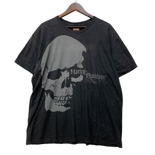 【中古品】【メンズ】 HARLEY-DAVIDSON ハーレーダビッドソン メキシコ製 c2009 00S BIG SKULL SS TEE ビッグ スカル ショートスリーブ Tシャツ トップス 半袖 146-260710-cs-12-izu サイズ：XL カラー：ブラック 万代Net店