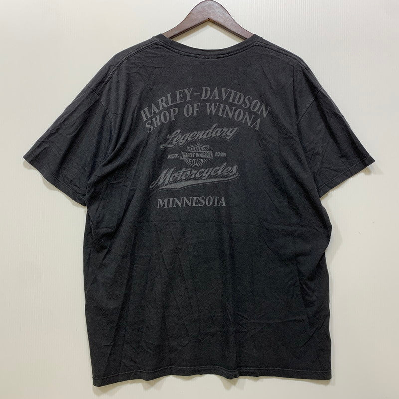 【中古品】【メンズ】 HARLEY-DAVIDSON ハーレーダビッドソン メキシコ製 c2009 00S BIG SKULL SS TEE ビッグ スカル ショートスリーブ Tシャツ トップス 半袖 146-260710-cs-12-izu サイズ：XL カラー：ブラック 万代Net店