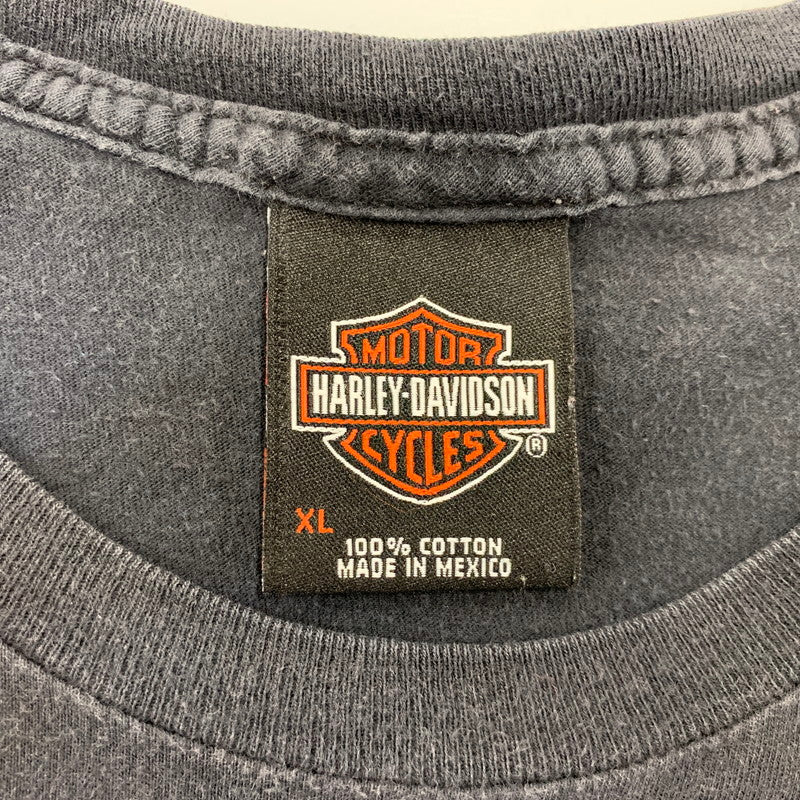 【中古品】【メンズ】 HARLEY-DAVIDSON ハーレーダビッドソン メキシコ製 c2009 00S BIG SKULL SS TEE ビッグ スカル ショートスリーブ Tシャツ トップス 半袖 146-260710-cs-12-izu サイズ：XL カラー：ブラック 万代Net店