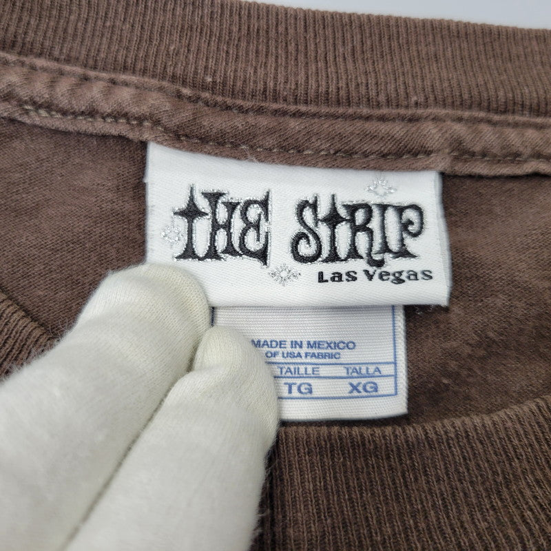 【中古品】【メンズ】 THE STRIP LAS VEGAS ザ・ストリップ ラスベガス SKULL LS TEE スカル ロングスリーブ Tシャツ 長袖 146-260707-as-08-izu サイズ：XL カラー：ブラウン 万代Net店