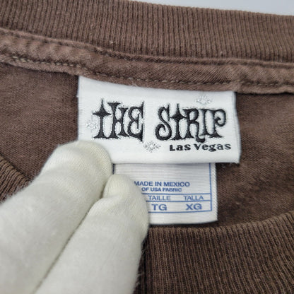 【中古品】【メンズ】 THE STRIP LAS VEGAS ザ・ストリップ ラスベガス SKULL LS TEE スカル ロングスリーブ Tシャツ 長袖 146-260707-as-08-izu サイズ：XL カラー：ブラウン 万代Net店
