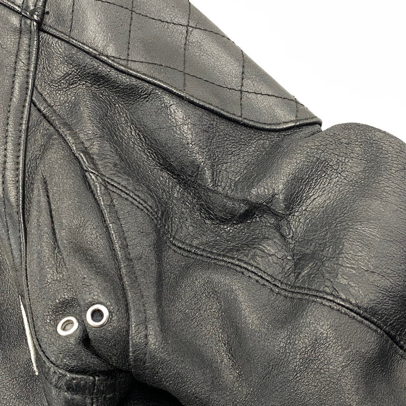 【中古品】【メンズ】 CROPPED HEADS × CROWS クロップドヘッズ × クローズ 武装戦線(T.F.O.A) 五代目 武田好誠モデル COW LEATHER RIDERS JACKET カウ レザー ライダース ジャケット アウター 145-260706-cs-09-izu サイズ：40 カラー：ブラック 万代Net店