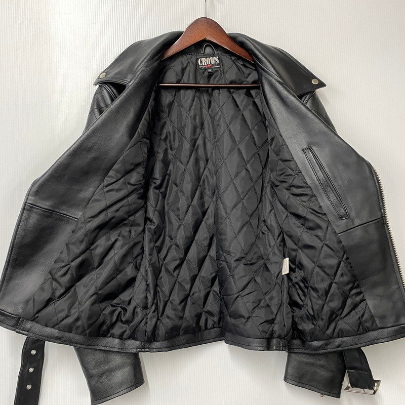 【中古品】【メンズ】 CROPPED HEADS × CROWS クロップドヘッズ × クローズ 武装戦線(T.F.O.A) 五代目 武田好誠モデル COW LEATHER RIDERS JACKET カウ レザー ライダース ジャケット アウター 145-260706-cs-09-izu サイズ：40 カラー：ブラック 万代Net店