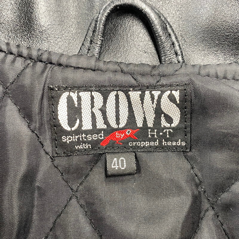 【中古品】【メンズ】 CROPPED HEADS × CROWS クロップドヘッズ × クローズ 武装戦線(T.F.O.A) 五代目 武田好誠モデル COW LEATHER RIDERS JACKET カウ レザー ライダース ジャケット アウター 145-260706-cs-09-izu サイズ：40 カラー：ブラック 万代Net店