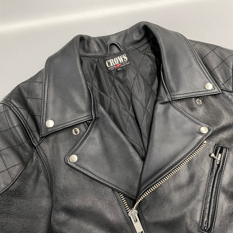 【中古品】【メンズ】 CROPPED HEADS × CROWS クロップドヘッズ × クローズ 武装戦線(T.F.O.A) 五代目 武田好誠モデル COW LEATHER RIDERS JACKET カウ レザー ライダース ジャケット アウター 145-260706-cs-09-izu サイズ：40 カラー：ブラック 万代Net店