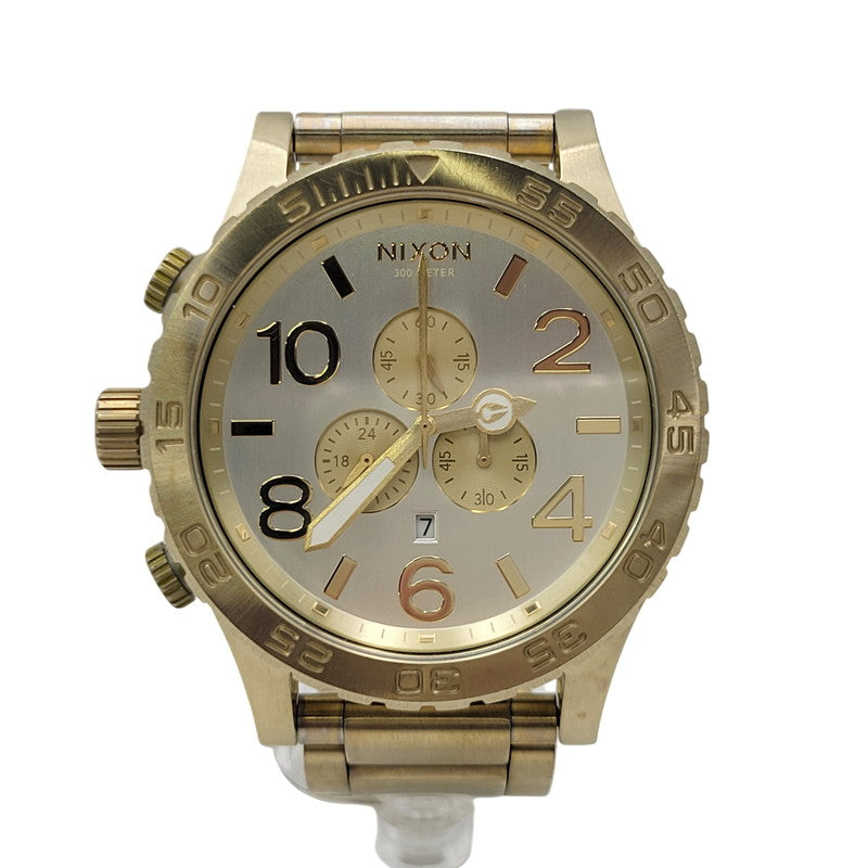 【中古品】【メンズ/レディース】 NIXON ニクソン 300M STAINLESS STEEL JAPAN MOVEMENT THE 51-30 CHRONO ステンレススチール クロノ 腕時計 197-260708-as-20-izu カラー：ゴールド 万代Net店