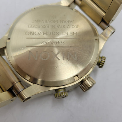 【中古品】【メンズ/レディース】 NIXON ニクソン 300M STAINLESS STEEL JAPAN MOVEMENT THE 51-30 CHRONO ステンレススチール クロノ 腕時計 197-260708-as-20-izu カラー：ゴールド 万代Net店