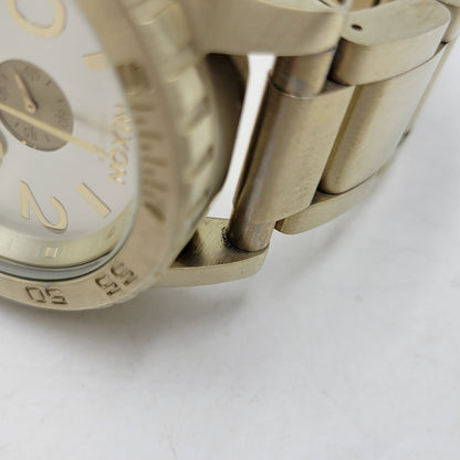 【中古品】【メンズ/レディース】 NIXON ニクソン 300M STAINLESS STEEL JAPAN MOVEMENT THE 51-30 CHRONO ステンレススチール クロノ 腕時計 197-260708-as-20-izu カラー：ゴールド 万代Net店