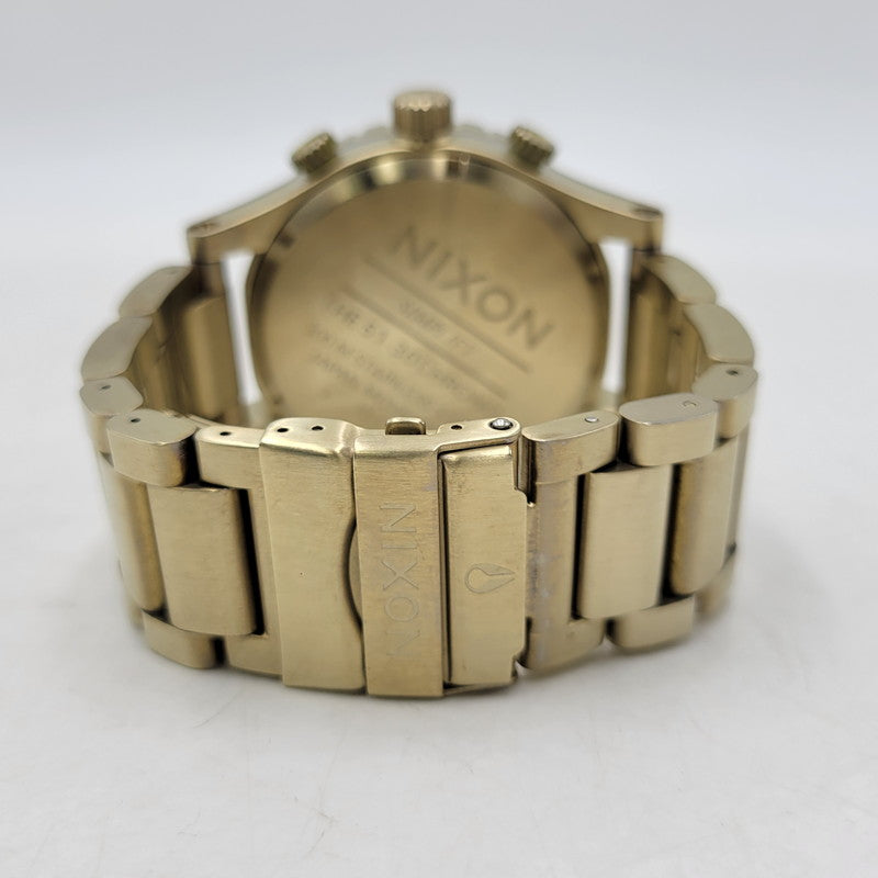 【中古品】【メンズ/レディース】 NIXON ニクソン 300M STAINLESS STEEL JAPAN MOVEMENT THE 51-30 CHRONO ステンレススチール クロノ 腕時計 197-260708-as-20-izu カラー：ゴールド 万代Net店