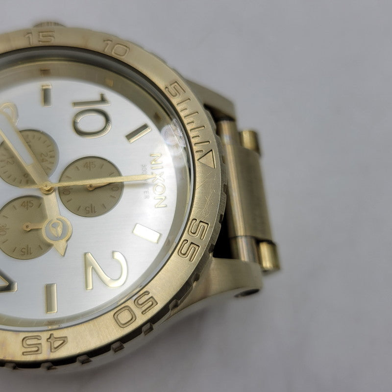 【中古品】【メンズ/レディース】 NIXON ニクソン 300M STAINLESS STEEL JAPAN MOVEMENT THE 51-30 CHRONO ステンレススチール クロノ 腕時計 197-260708-as-20-izu カラー：ゴールド 万代Net店