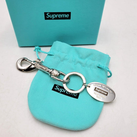 【中古品】【メンズ】 SUPREME シュプリーム × TIFFANY & CO. ティファニー RETURN TO TIFFANY OVAL TAG KEYRING リターン トゥ ティファニー オーバル タグ キーリング 192-260706-kh-05-izu カラー：シルバー 万代Net店