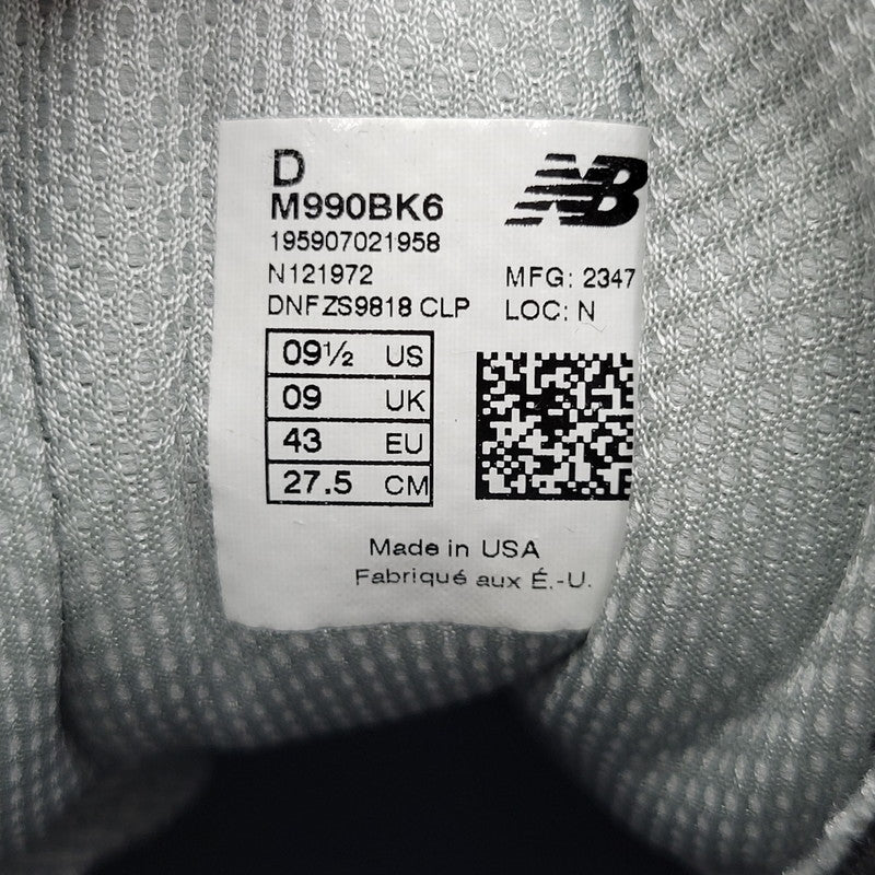【中古品】【メンズ】 NEW BALANCE ニューバランス 990V6 M990BK6 スニーカー シューズ 靴 162-260706-ay-06-izu サイズ：27.5cm カラー：ブラック 万代Net店