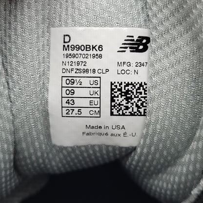 【中古品】【メンズ】 NEW BALANCE ニューバランス 990V6 M990BK6 スニーカー シューズ 靴 162-260706-ay-06-izu サイズ：27.5cm カラー：ブラック 万代Net店