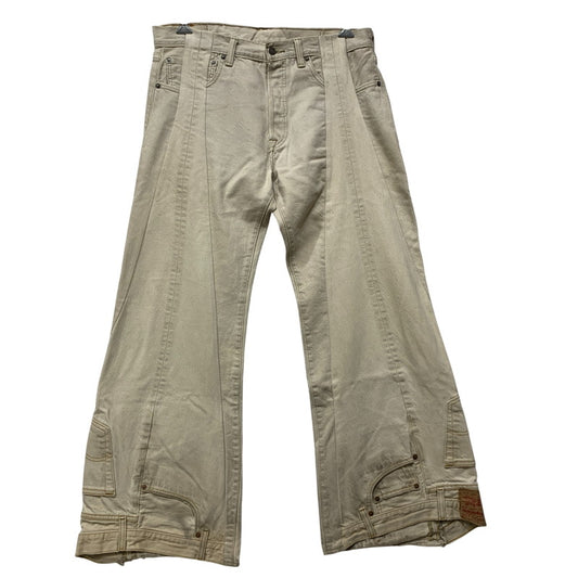 【現状渡し品】【メンズ】 LEVI'S リーバイス REMAKE FLARE PANTS リメイク フレア デニム パンツ ボトムス 157-260709-kh-11-izu カラー：アイボリー系 万代Net店