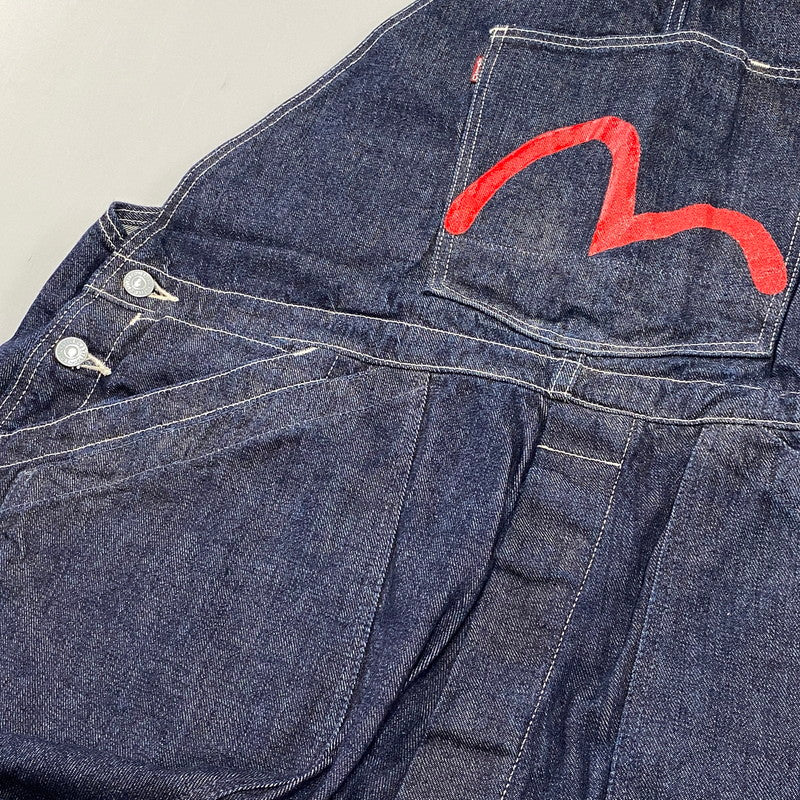 【中古品】【メンズ】 EVISU エヴィス カモメ×戒 DENIM DOUBLEKNEE OVERALLS デニム ダブルニー オーバーオール 145-260706-cs-10-izu サイズ：42 カラー：インディゴ 万代Net店