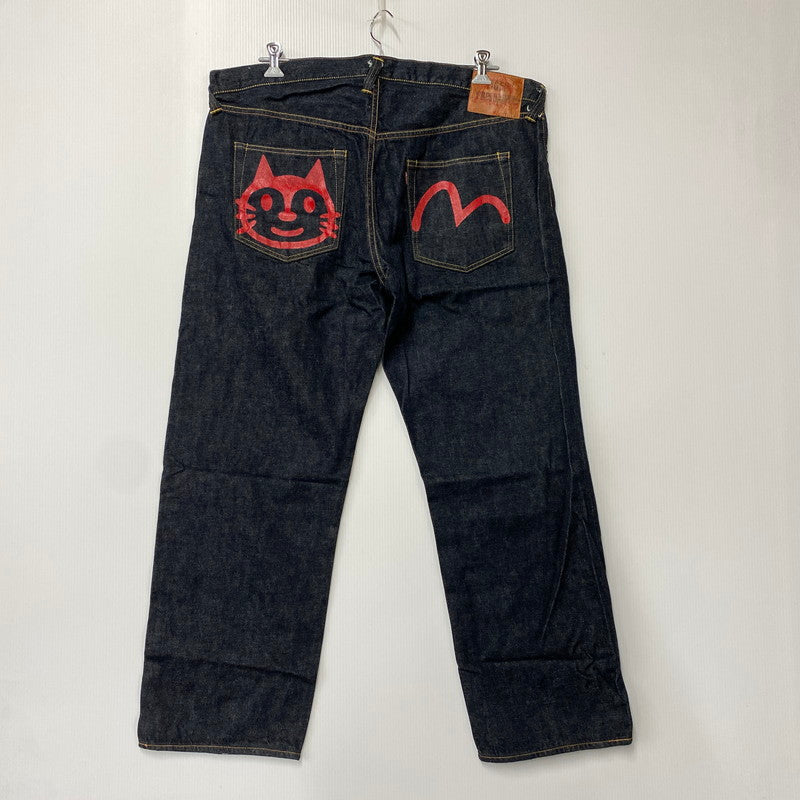 【中古品】【メンズ】 EVISU エヴィス LOT.2000 TIGER PRESHRUNK カモメ×ネコ PRINT DENIM PANTS タイガープレシュリンク プリント デニム パンツ ボトムス ズボン 156-260706-cs-11-izu サイズ：42×32 カラー：インディゴ 万代Net店