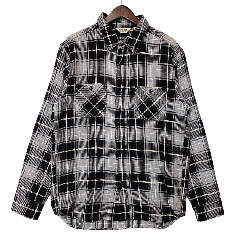 【中古品】【メンズ】 FIVE BROTHER ファイブブラザー CHECK FLANNEL LS SHIRT チェック フランネル ロングスリーブ シャツ 長袖 145-260713-as-10-izu サイズ：L カラー：ブラック×グレー 万代Net店