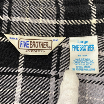 【中古品】【メンズ】 FIVE BROTHER ファイブブラザー CHECK FLANNEL LS SHIRT チェック フランネル ロングスリーブ シャツ 長袖 145-260713-as-10-izu サイズ：L カラー：ブラック×グレー 万代Net店