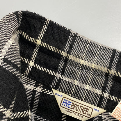 【中古品】【メンズ】 FIVE BROTHER ファイブブラザー CHECK FLANNEL LS SHIRT チェック フランネル ロングスリーブ シャツ 長袖 145-260713-as-10-izu サイズ：L カラー：ブラック×グレー 万代Net店