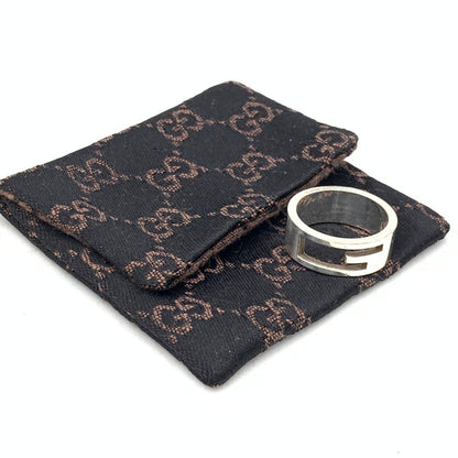 【中古品】【メンズ/レディース】 GUCCI グッチ 925 ブランデッド G RING　指輪 アクセサリー 182-260707-yn-06-izu サイズ：17 カラー：シルバー 万代Net店