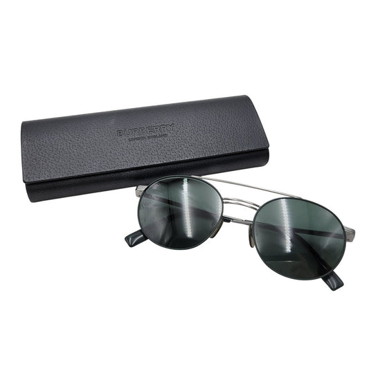 【中古品】【メンズ/レディース】 BURBERRY バーバリー SUNGLASSES B 3109 サングラス 183-260708-as-21-izu サイズ：53□19-145 カラー：シルバー×グリーン系 万代Net店