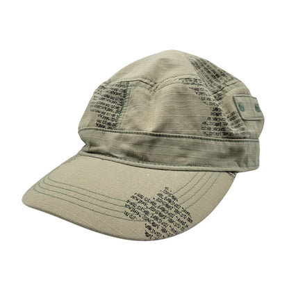 【中古品】【メンズ/レディース】 OLD STUSSY オールド ステューシー HEADGEAR TEXT PRINT WORK CAP ヘッドギア テキストプリント ワークキャップ 帽子 185-260708-as-17-izu サイズ：F カラー：カーキ 万代Net店