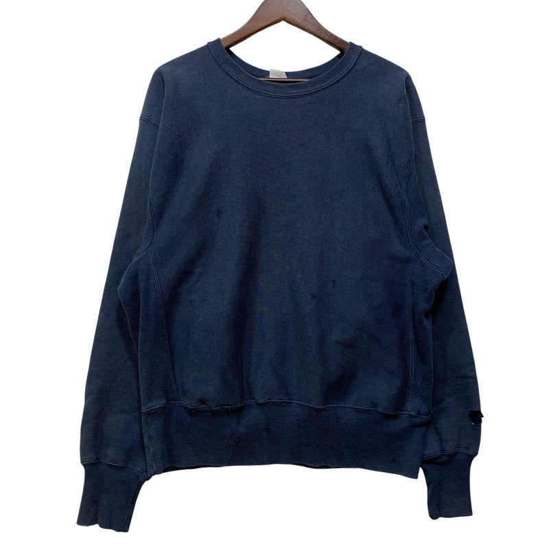 【現状渡し品】【メンズ】 CHANPION チャンピオン DAMAGE REVERSE WEAVE SWEATSHIRT ダメージ リバース ウィーブ スウェットシャツ トップス 146-260709-kh-10-izu カラー：ネイビー 万代Net店