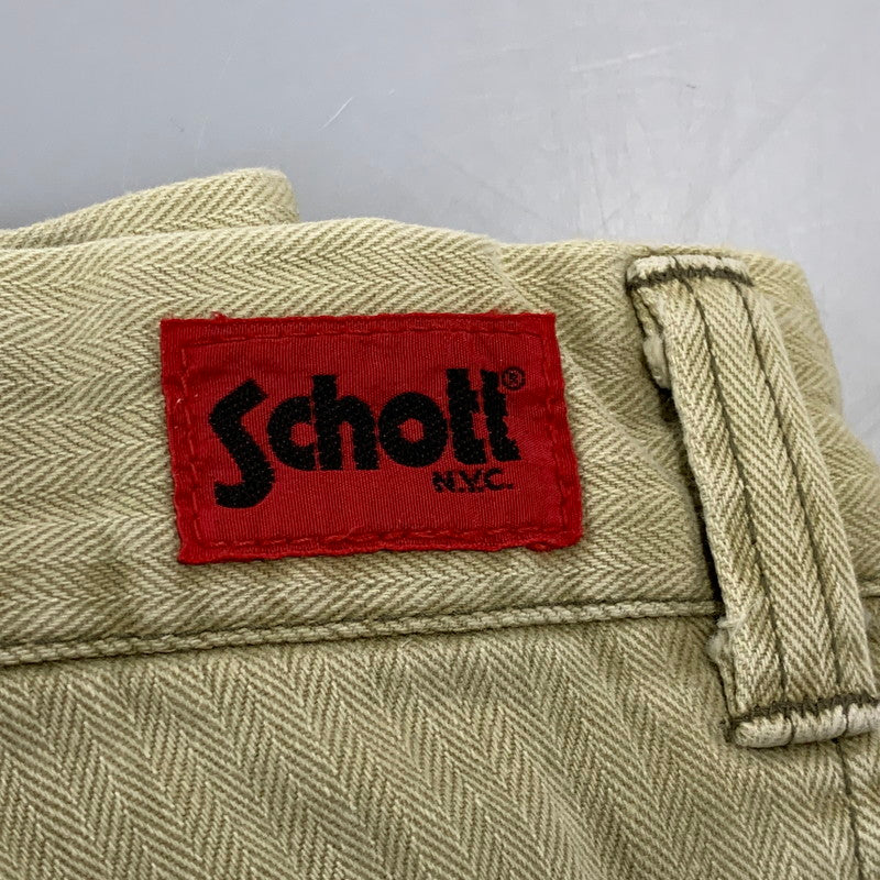 【中古品】【メンズ】 SCHOTT ショット 5730-03 COMBAT コンバット トラウザーズ パンツ ボトムス 156-260709-kh-14-izu サイズ：34×34 カラー：ベージュ系 万代Net店