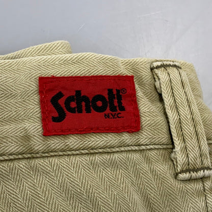 【中古品】【メンズ】 SCHOTT ショット 5730-03 COMBAT コンバット トラウザーズ パンツ ボトムス 156-260709-kh-14-izu サイズ：34×34 カラー：ベージュ系 万代Net店