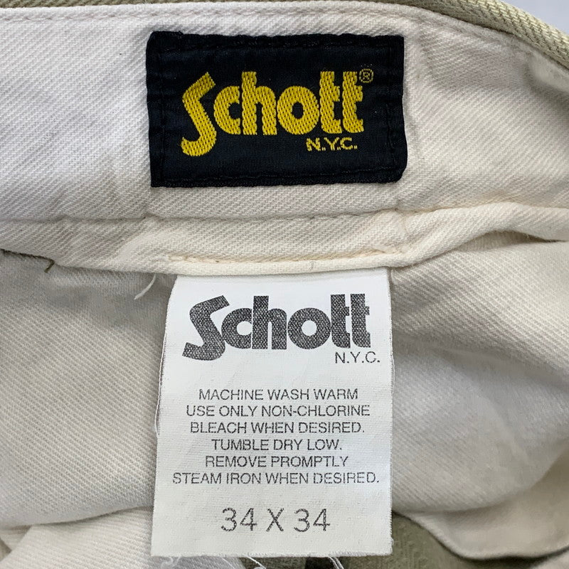 【中古品】【メンズ】 SCHOTT ショット 5730-03 COMBAT コンバット トラウザーズ パンツ ボトムス 156-260709-kh-14-izu サイズ：34×34 カラー：ベージュ系 万代Net店
