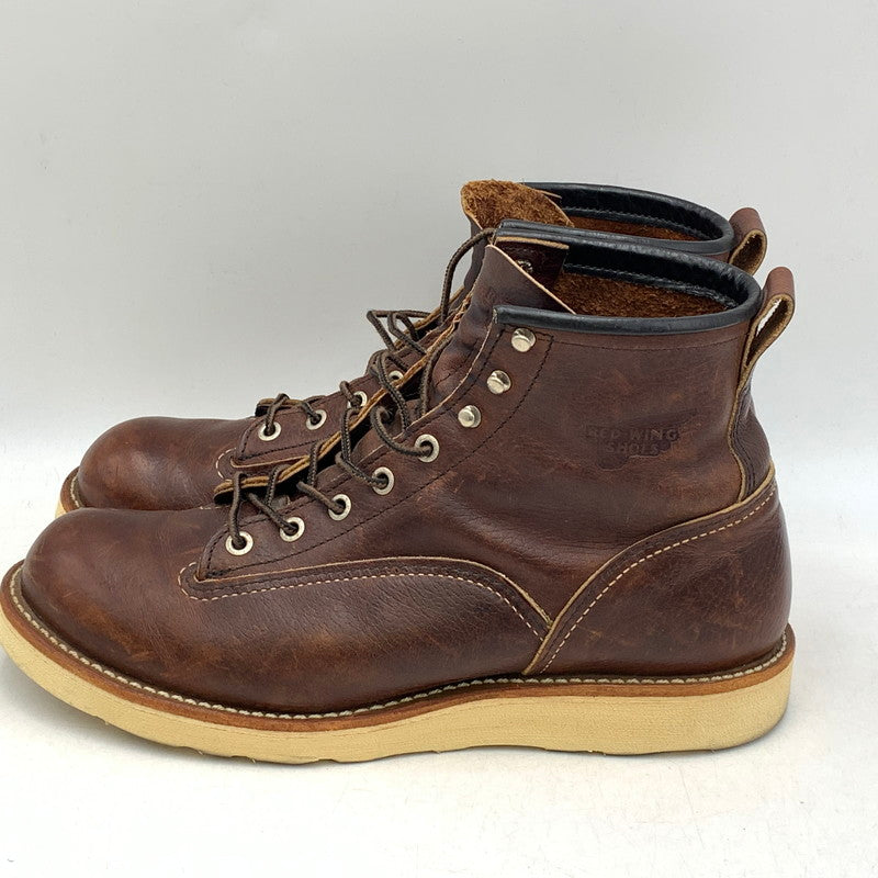 【中古品】【メンズ】 RED WING レッドウィング 2906 07年製 USA製 LINEMAN BOOTS ラインマン ブーツ 靴 シューズ 164-260707-yn-01-izu サイズ：USA9 カラー：ブラウン 万代Net店