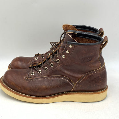 【中古品】【メンズ】 RED WING レッドウィング 2906 07年製 USA製 LINEMAN BOOTS ラインマン ブーツ 靴 シューズ 164-260707-yn-01-izu サイズ：USA9 カラー：ブラウン 万代Net店