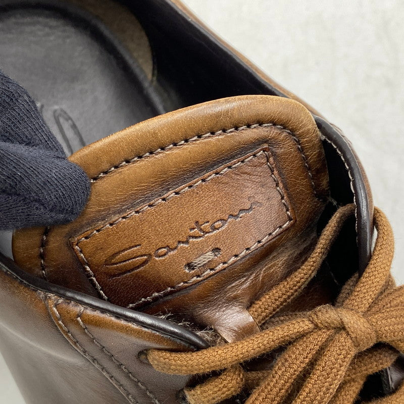 【現状渡し品】【メンズ】 Santoni サントーニ DRESS SHOES ドレスシューズ 靴 164-260713-as-24-izu サイズ：7 1/2 カラー：ブラウン 万代Net店