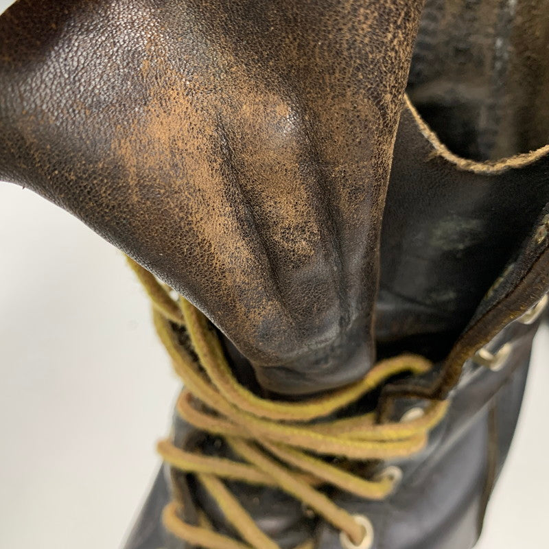 【現状渡し品】【メンズ/レディース】 RED WING レッドウィング PT91 プリント羽タグ 茶芯 90S LOGGER BOOTS ロガーブーツ シューズ 靴 164-260707-ya-04-izu サイズ：8D カラー：ブラック系 万代Net店