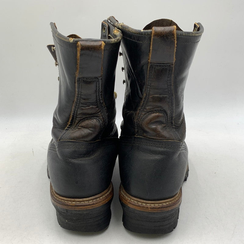 【現状渡し品】【メンズ/レディース】 RED WING レッドウィング PT91 プリント羽タグ 茶芯 90S LOGGER BOOTS ロガーブーツ シューズ 靴 164-260707-ya-04-izu サイズ：8D カラー：ブラック系 万代Net店