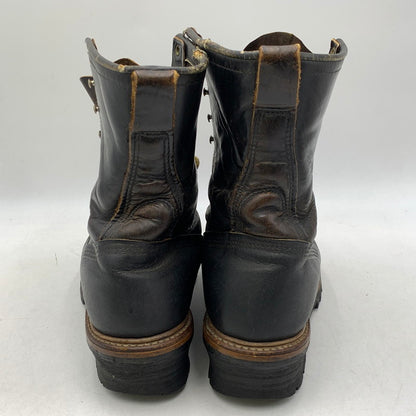 【現状渡し品】【メンズ/レディース】 RED WING レッドウィング PT91 プリント羽タグ 茶芯 90S LOGGER BOOTS ロガーブーツ シューズ 靴 164-260707-ya-04-izu サイズ：8D カラー：ブラック系 万代Net店